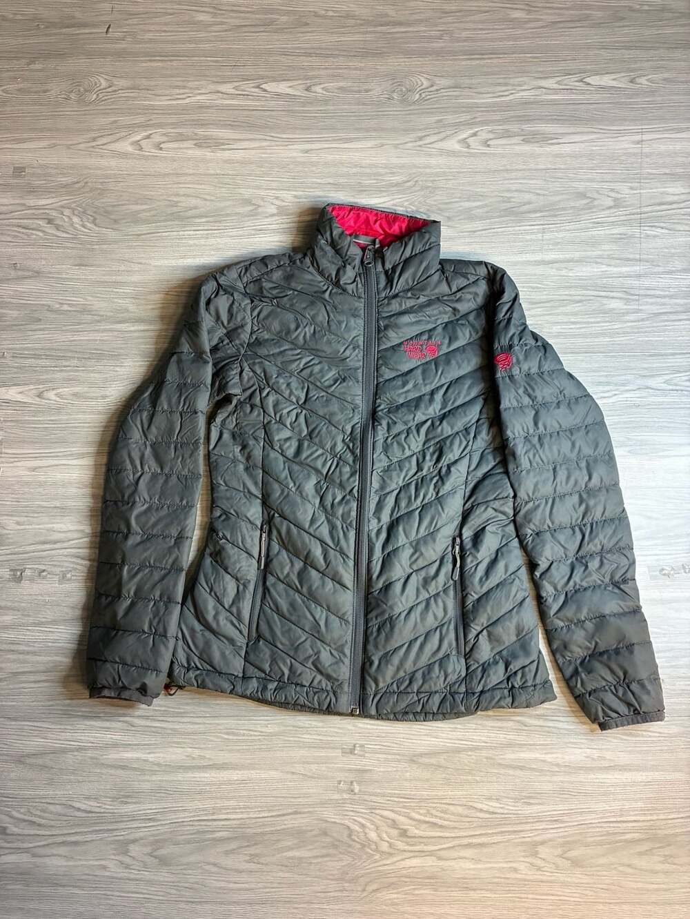 Mountain Hardwear Puffer Jacket Size XS Gray Pink Quilted